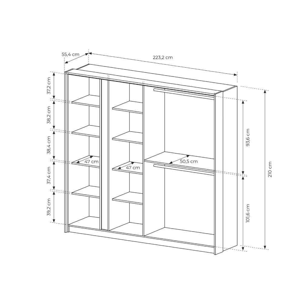 Dust 4-door Wardrobe 223x210 cm, Minimalist Style – photo 7