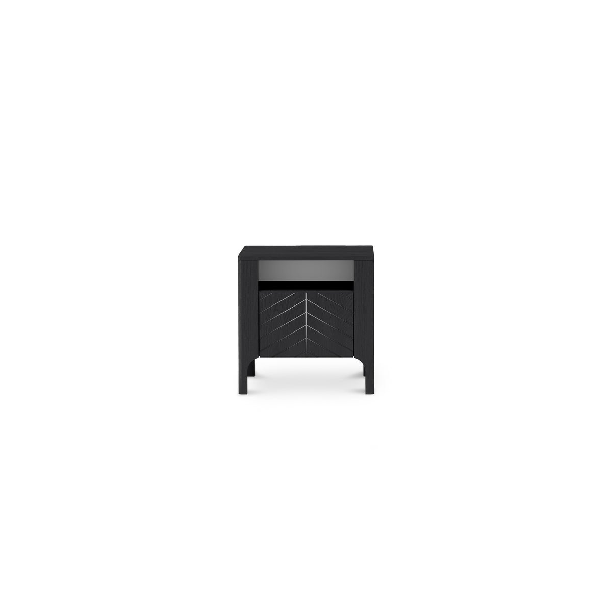 Table de chevet EKLIPSO 54x57 avec niche ouverte de style moderne - couleur noire | Pillovely