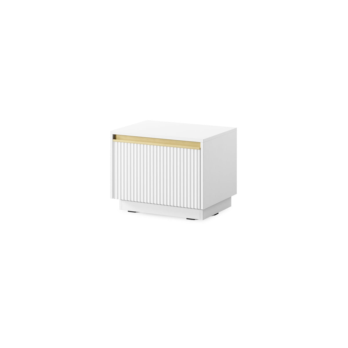 Westa Bedside Table 54x42 cm, Glamour Style – White