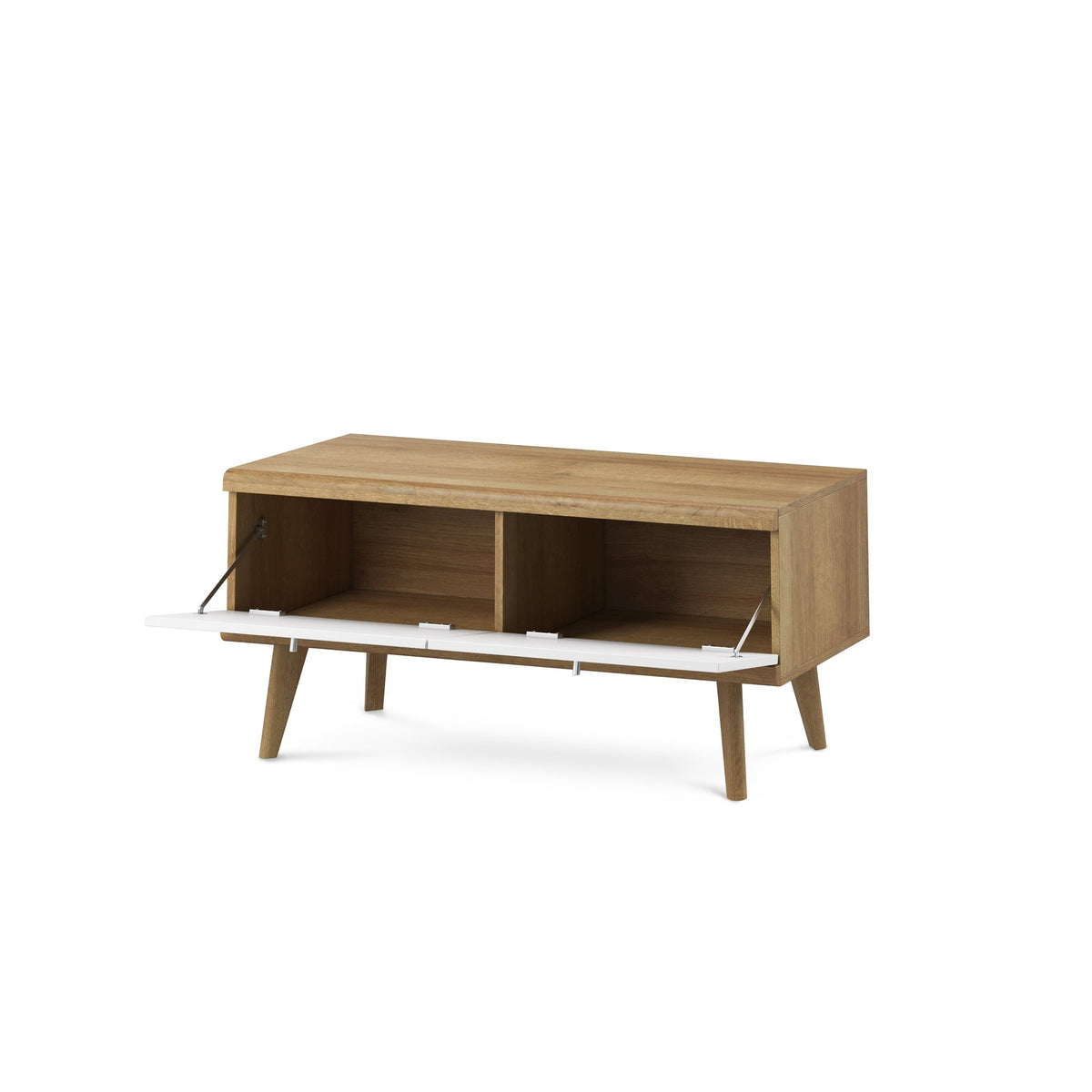 Lato TV Unit 107x50, Scandinavian Style – Riviera Oak, Wooden Legs, MDF Fronts – photo 3