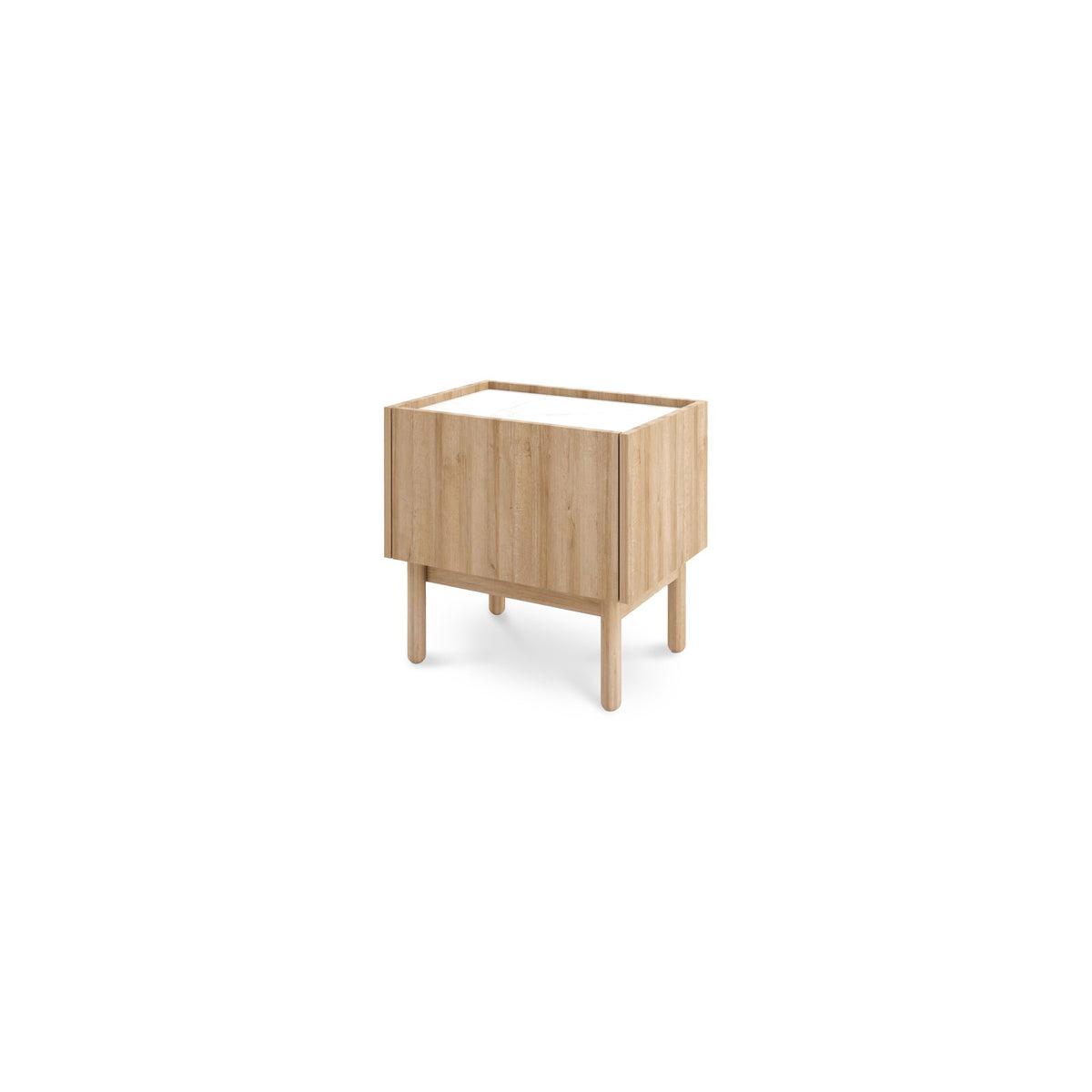 Anawa Bedside Table 50x48 cm with Spacious Compartment, Boho Style