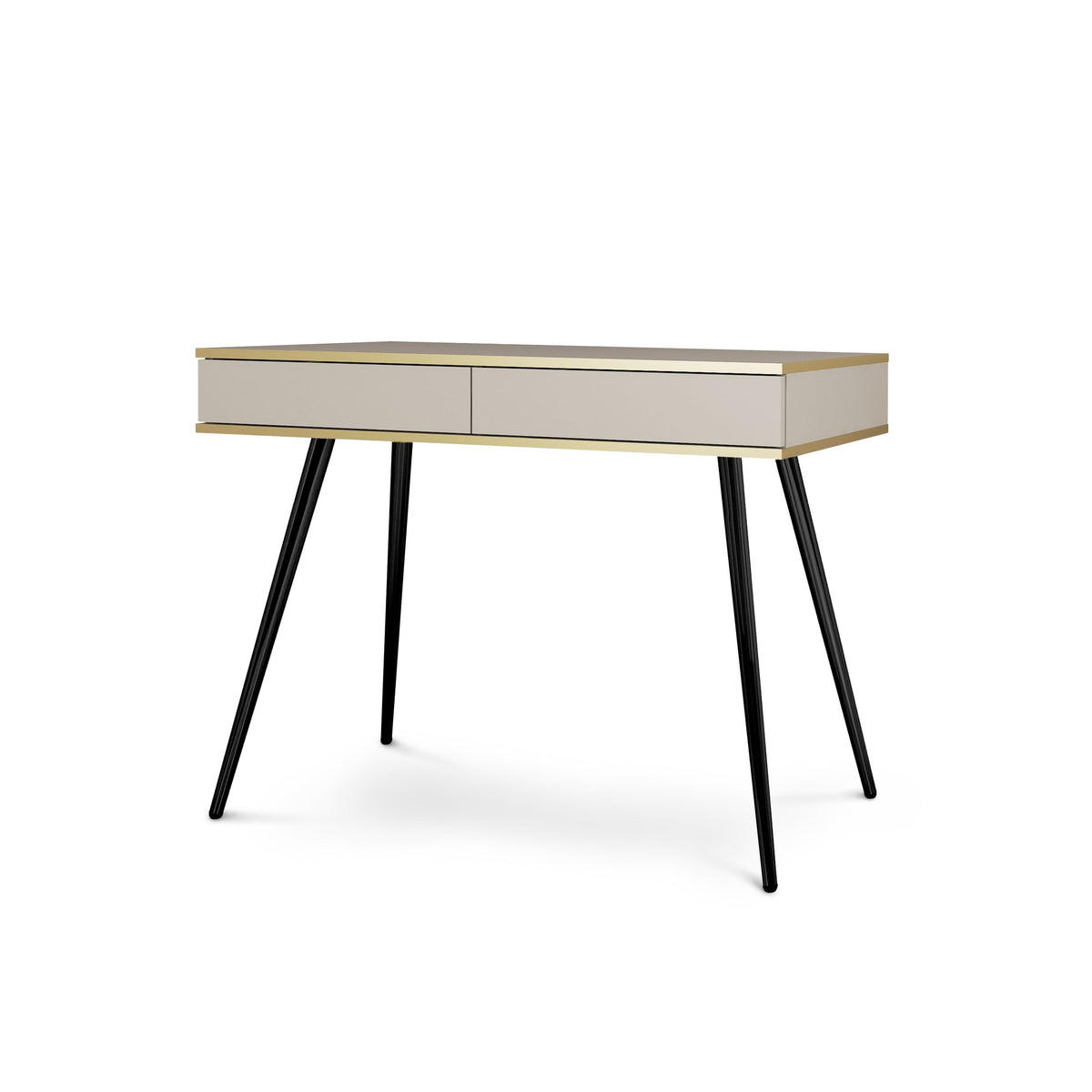 Meva Dressing Table 102x80 cm, Modern Classic Style – Beige, Black