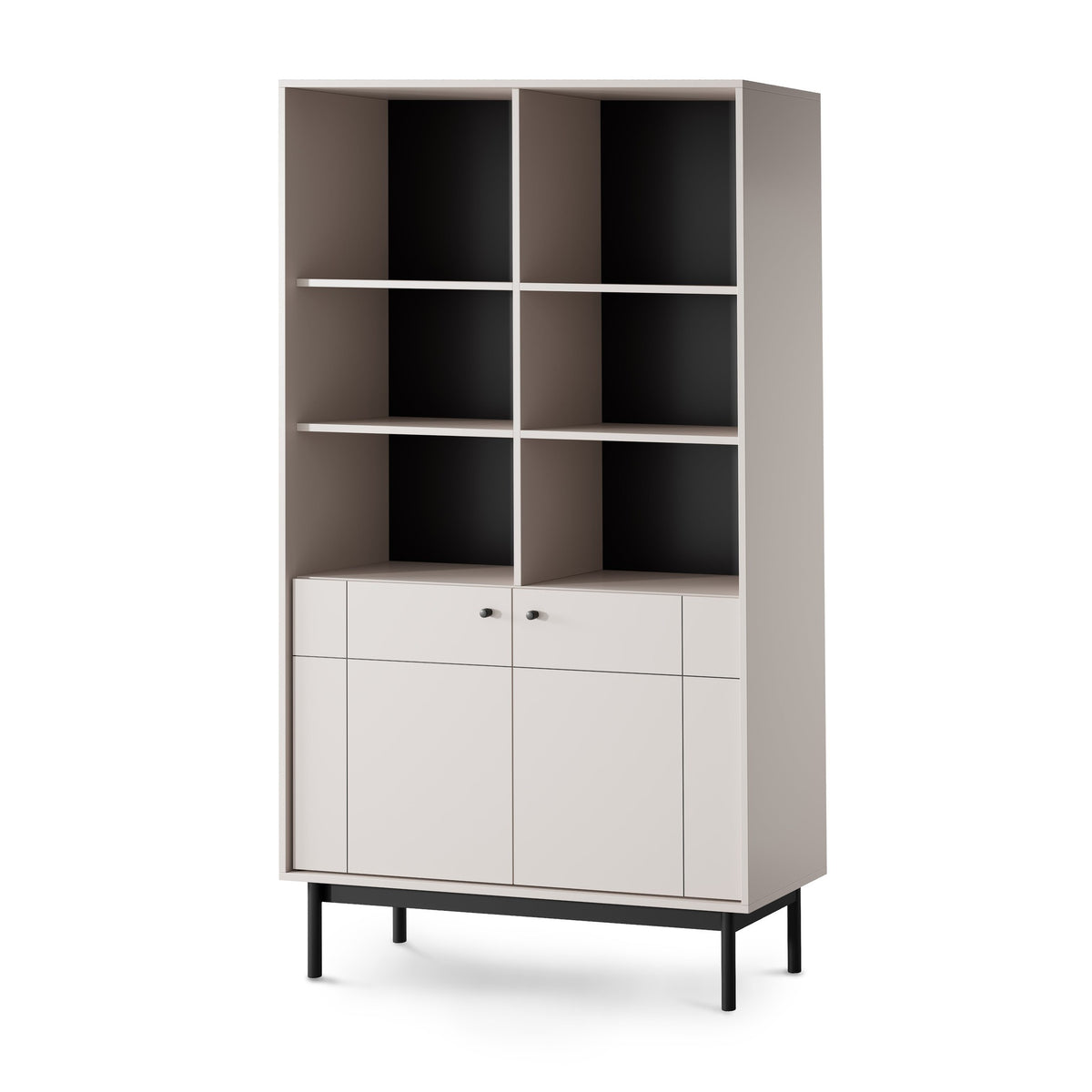 Sabi Display Cabinet 104x185 cm, Japandi Style – Cashmere