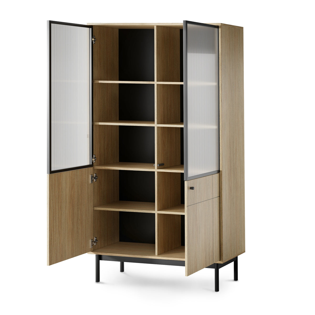 Sabi Glass Display Cabinet 104x185 cm, Japandi Style – photo 8