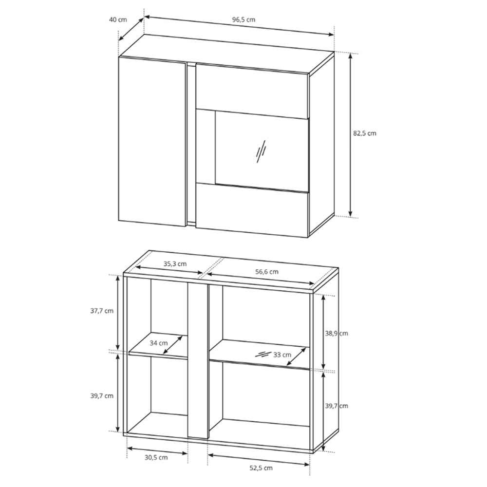 Armelia Wall-mounted Glass Display Cabinet 97x83 cm, Minimalist Style – photo 5