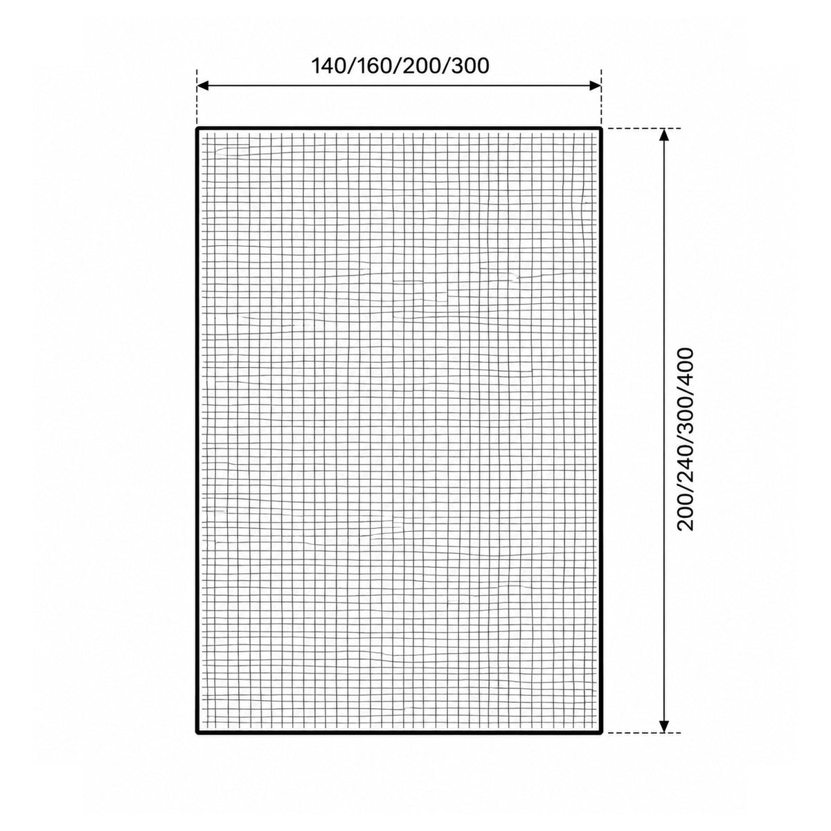 Tapis Gamino tissé en Tencel avec un motif à carreaux à deux niveaux, de style moderne - dessin avec dimensions