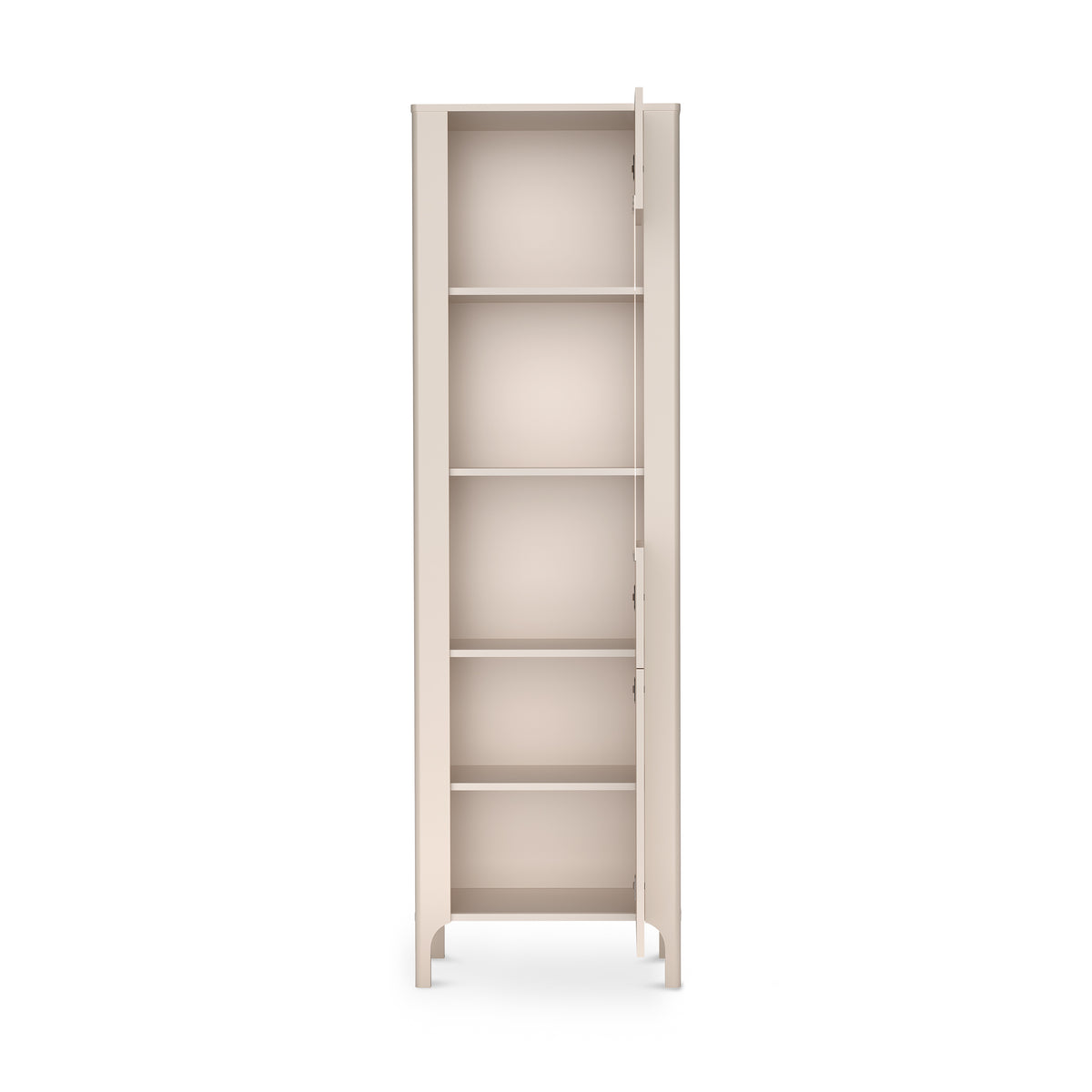 Haute vitrine EKLIPSO 60x197 avec vitrage de style moderne, coloris Cachemire - intérieur après ouverture | Pillovely