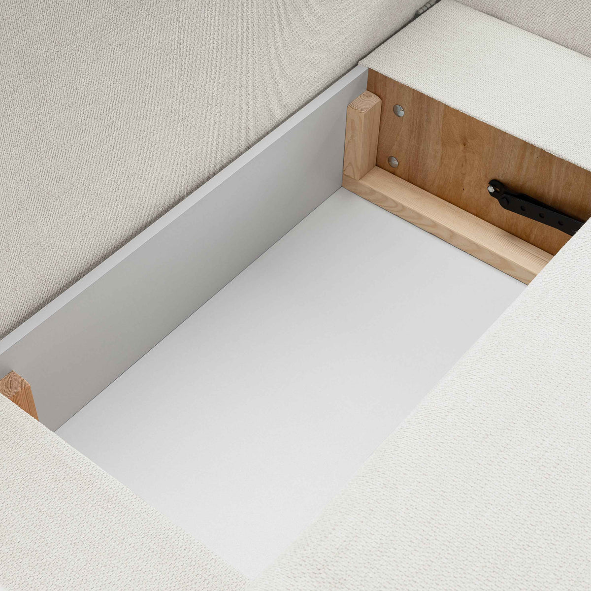 Olemo Corner Sofa Bed DL 248 cm, Modern Style, Aragon Fabric – close-up of details and texture