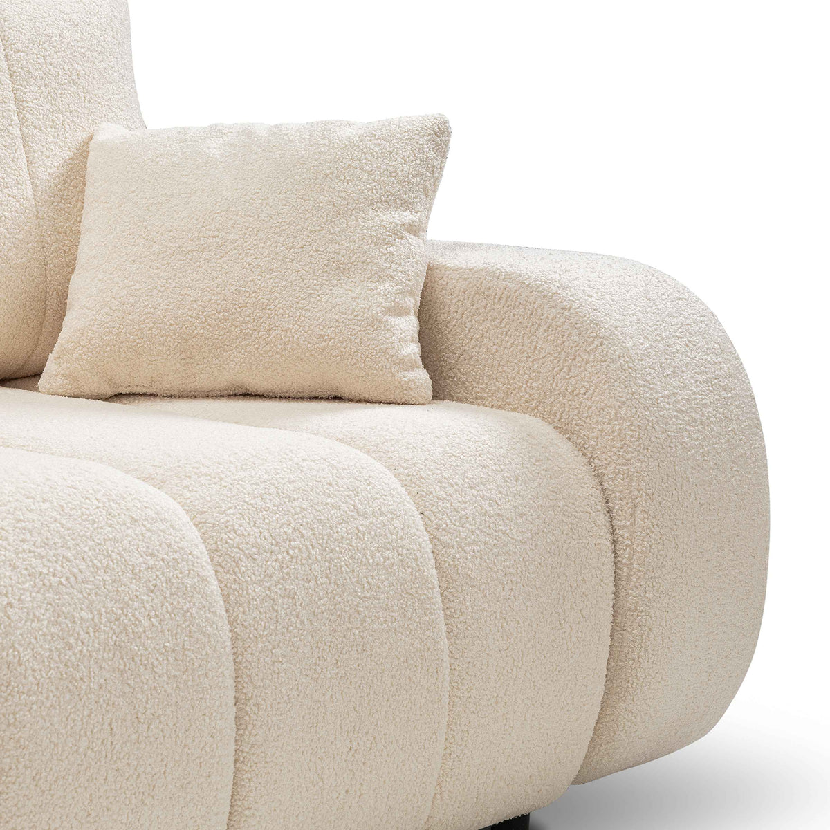 Baloa 3 Seater Sofa Bed 144x200, Scandinavian Style – close-up of details and texture