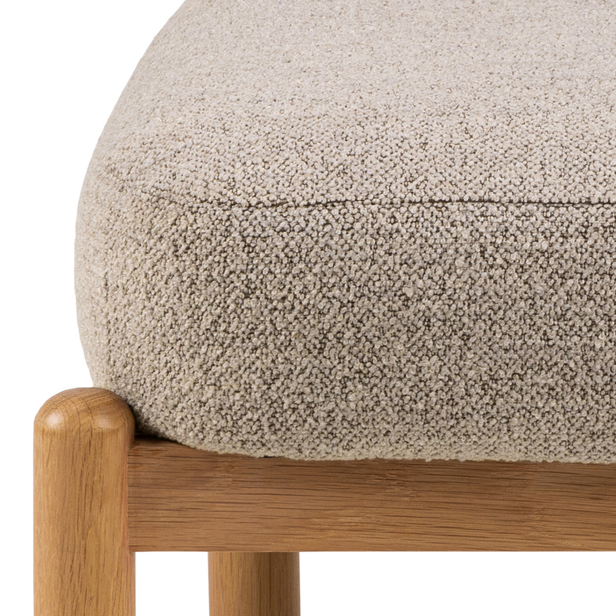 Shepy Lounge Chair with Bouclé Upholstery, Modern Style – close-up of details and texture