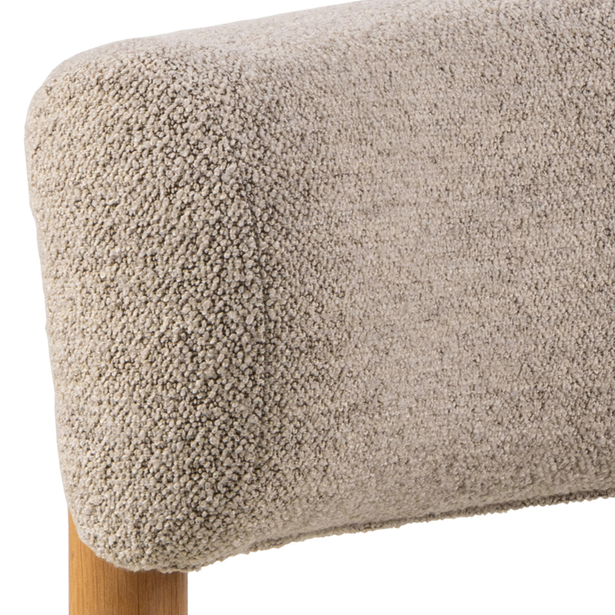 Shepy Lounge Chair with Bouclé Upholstery, Modern Style – close-up of details and texture