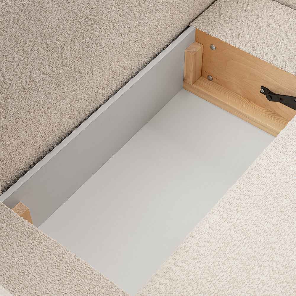 Olemo 4 Seater Corner Sofa Bed, Minimalist Style, Abriamo Fabric – close-up of details and texture