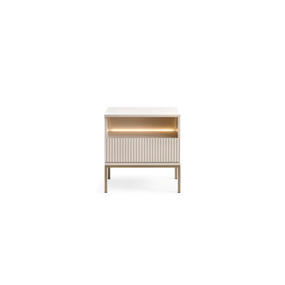 Lampy Bedside Table with Slatted Front 54x56 cm – front view
