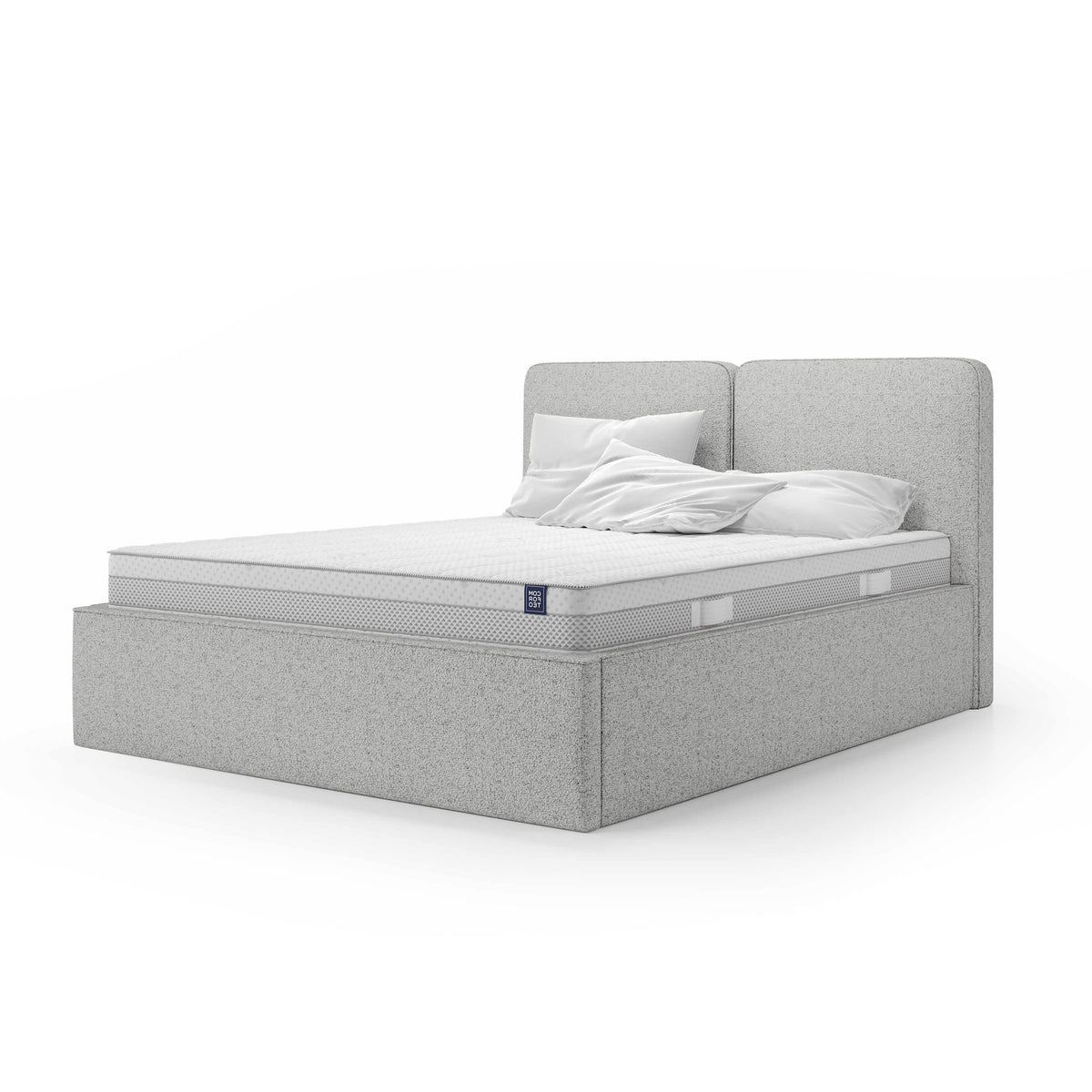 Mokka Upholstered Ottoman Bed with Storage 140x200, 160x200 and 180x200, Modern Style – angled view | Pillovely