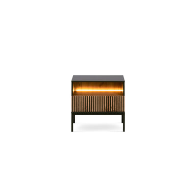 Lampy Bedside Table with Slatted Front 54x56 cm – front view