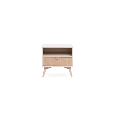 Mandala Bedside Table with Drawer and Open Shelf 54x54 cm, Boho Style – photo 4