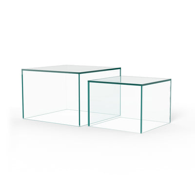 Quadrato Set of Two Coffee Tables, Modern Style – Crystal Clear
