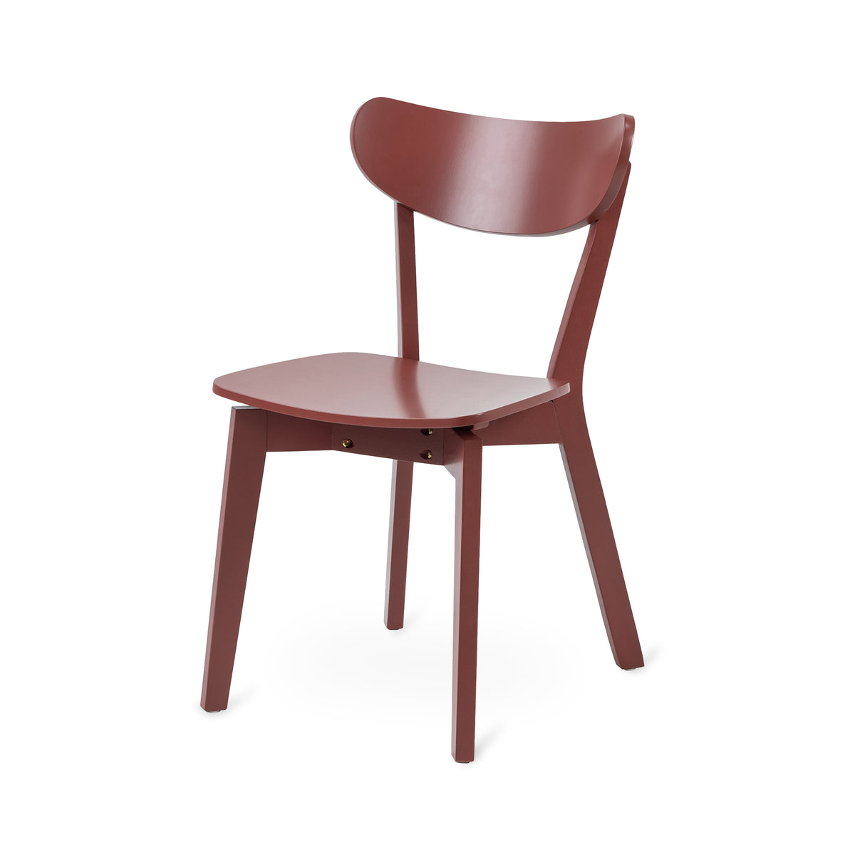 Krel Set of Two Wooden Chairs, Scandinavian Style – Brick Red