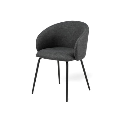 Delmo Set of Two Dining Chairs, Modern Style – Dark Grey