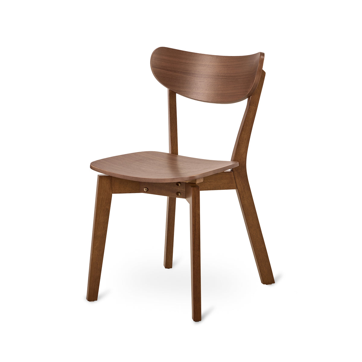 Krel Set of Two Wooden Chairs, Scandinavian Style – Walnut Brown