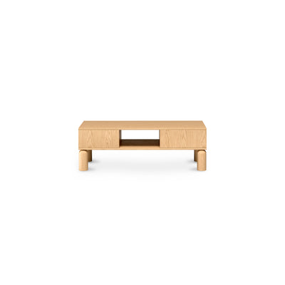 Fjord Coffee Table 110x37 with Open Compartments, Scandinavian Style – front view