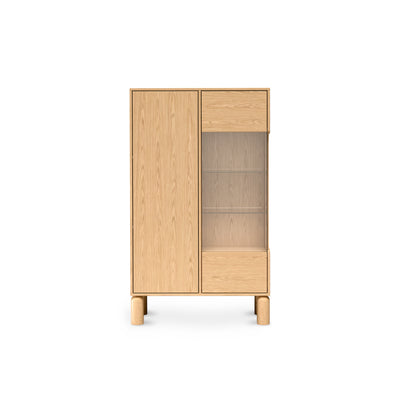 Fjord Display Cabinet 89x146 with Glass Front, Scandinavian Style – front view | Pillovely