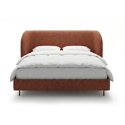 Upholstered Bed with a Smooth Headboard in Minimalist Style | Dorida