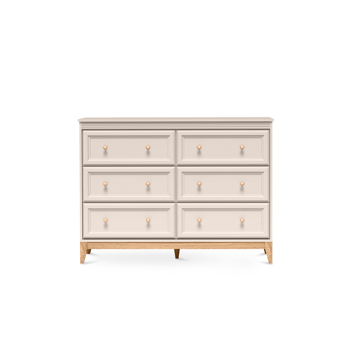 Commode Serena 136x100 à 6 tiroirs dans un style modern classic - vue de face