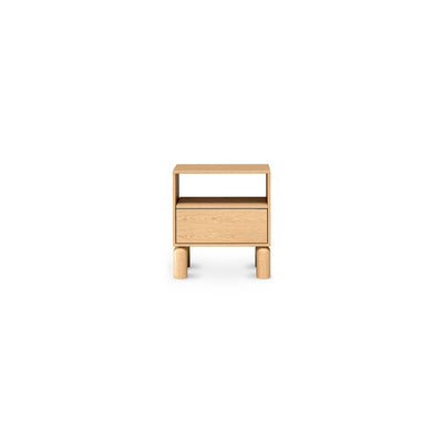 Fjord Bedside Table 55x61 with a Drawer and an Open Compartment, Scandinavian Style – front view