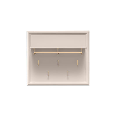 Serena Wall Panel 100x92 with Hooks and Shelf, Classic Style – front view