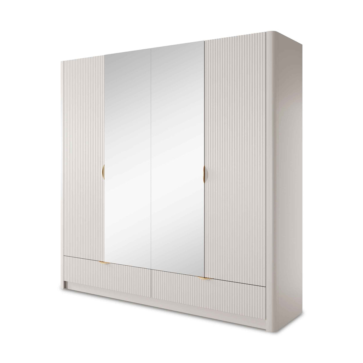 Laanti 4-door Wardrobe 213x208 cm, Modern Style – angled view | Pillovely