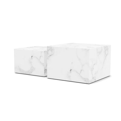 Quadrato Set of Two Coffee Tables, Modern Organic Style – Marble