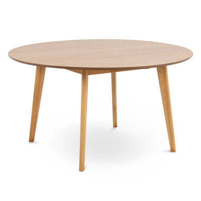 Krel Round Dining Table 140x76 cm, Scandinavian Style – Light Oak