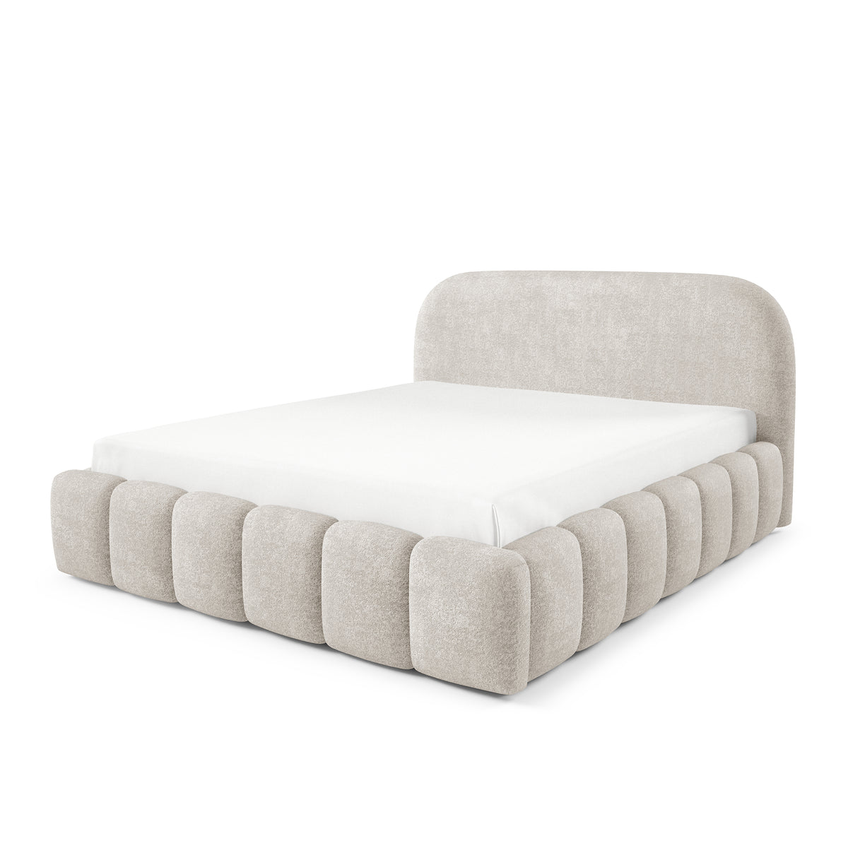 Tegell Upholstered Ottoman Bed with Storage, Modern Soft Style, Monte Fabric – angled view