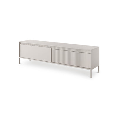 Senra 2-door TV Unit / TV Stand 187x53, Japandi Style – angled view | Pillovely