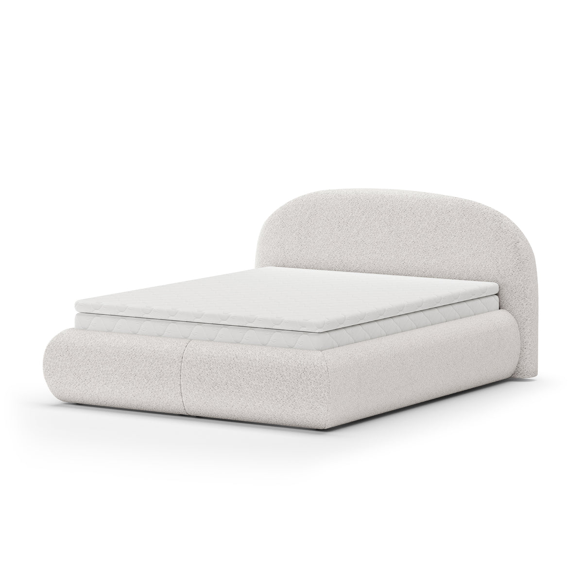 Glori Upholstered Ottoman Bed 140/160/180x200 with Storage, Modern Style – angled view | Pillovely