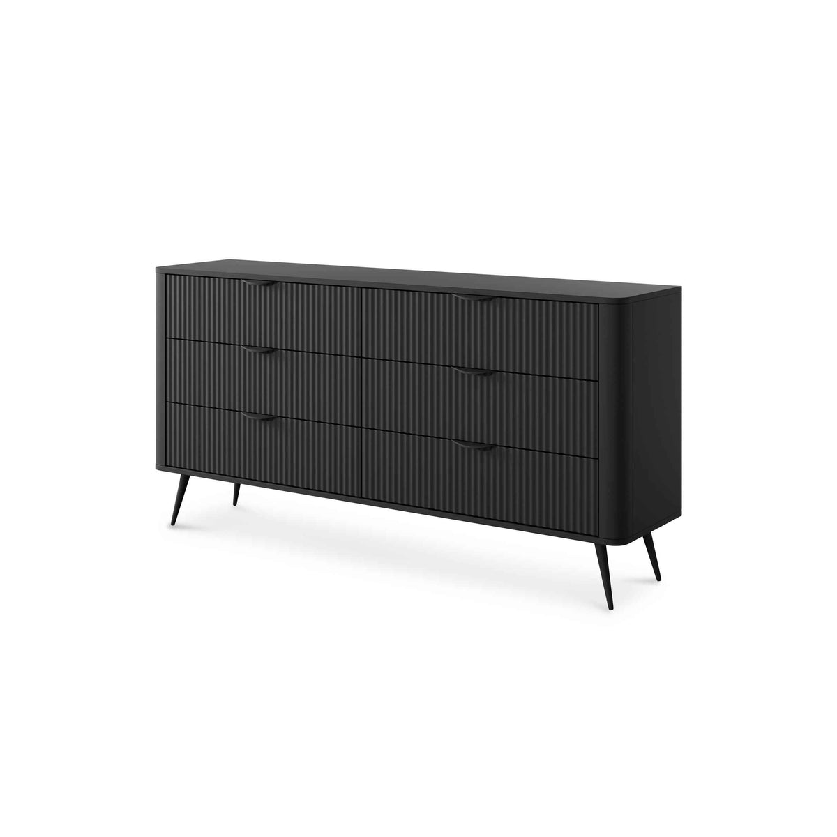 Laanti Chest of Drawers 163x81 with 6 Drawers, Elegant Style – angled view