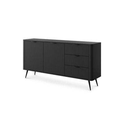 Laanti Sideboard with Drawers and Doors 163x81, Elegant Style – Black