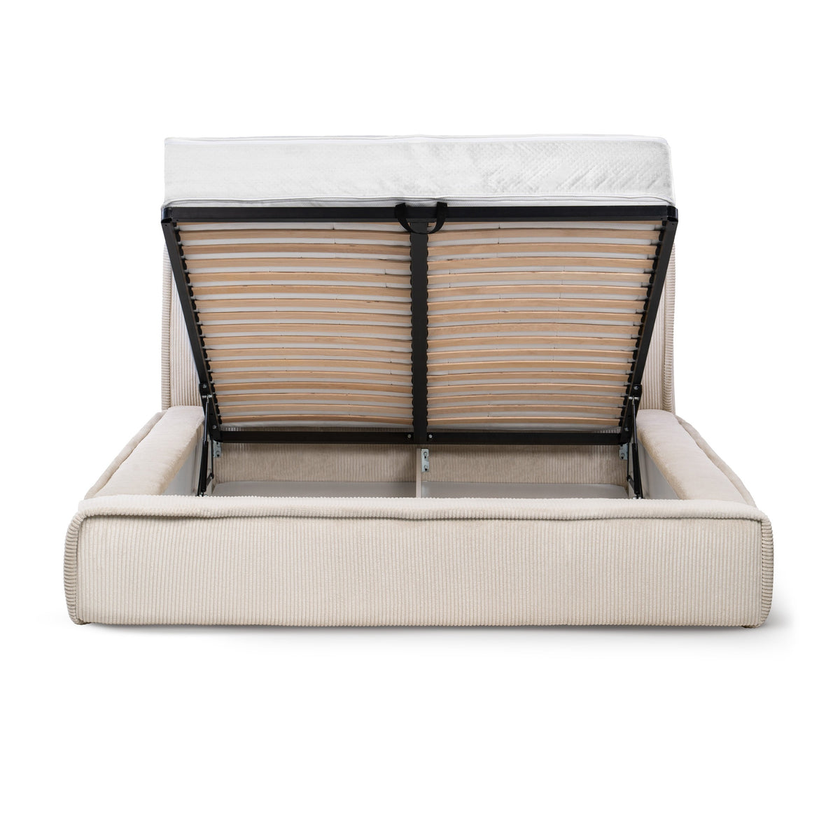 Gryby Upholstered Ottoman Bed with Storage, Classic Style – front view