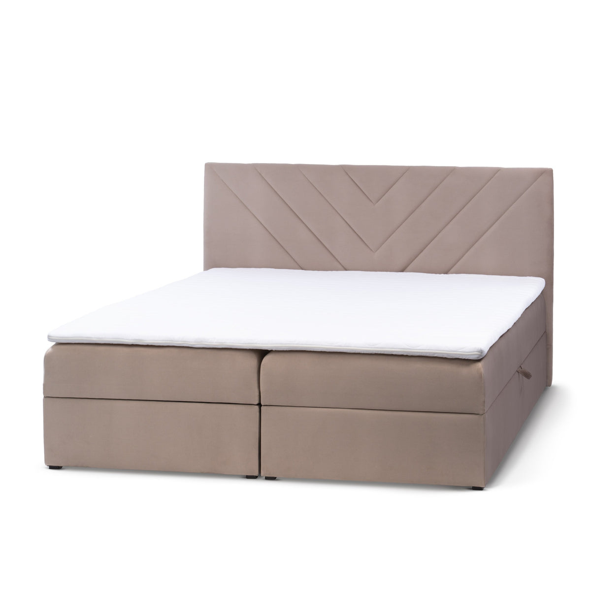Lasy Continental Divan Bed with Topper, Modern Style – angled view