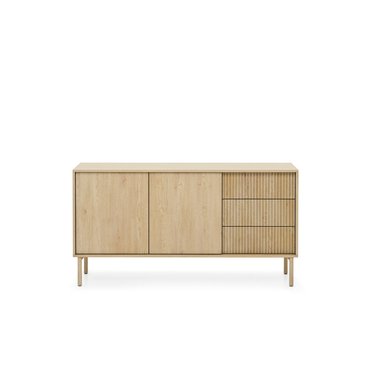 Viola 2-door Sideboard 154x80 with 3 Drawers, Japandi Style – front view