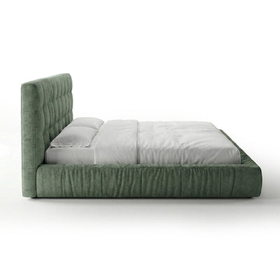 Talaro Quilted Upholstered Bed with a Low Frame, Modern Style – side view