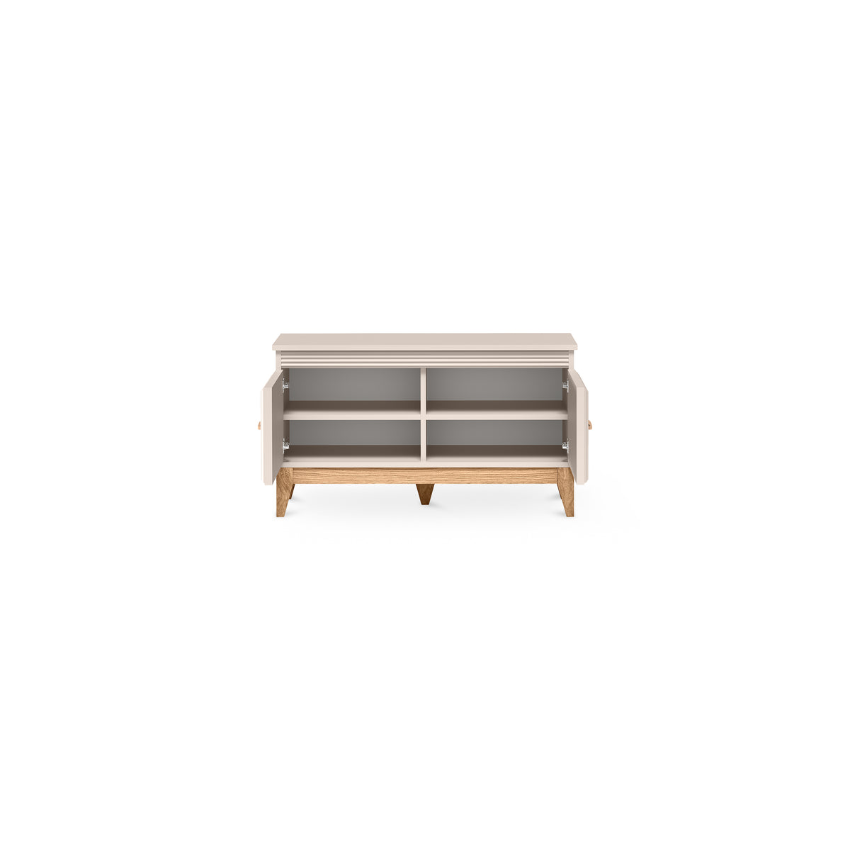 Serena Shoe Cabinet 92x52 with Shelves, Classic Style – with doors open