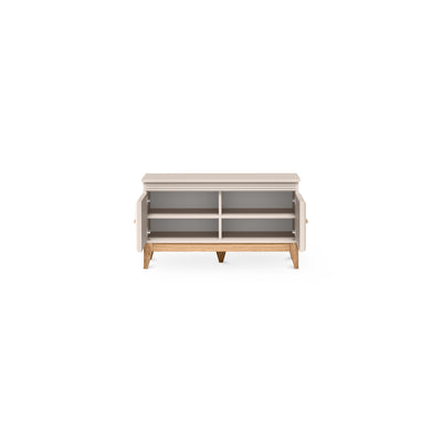 Serena Shoe Cabinet 92x52 with Shelves, Classic Style – with doors open