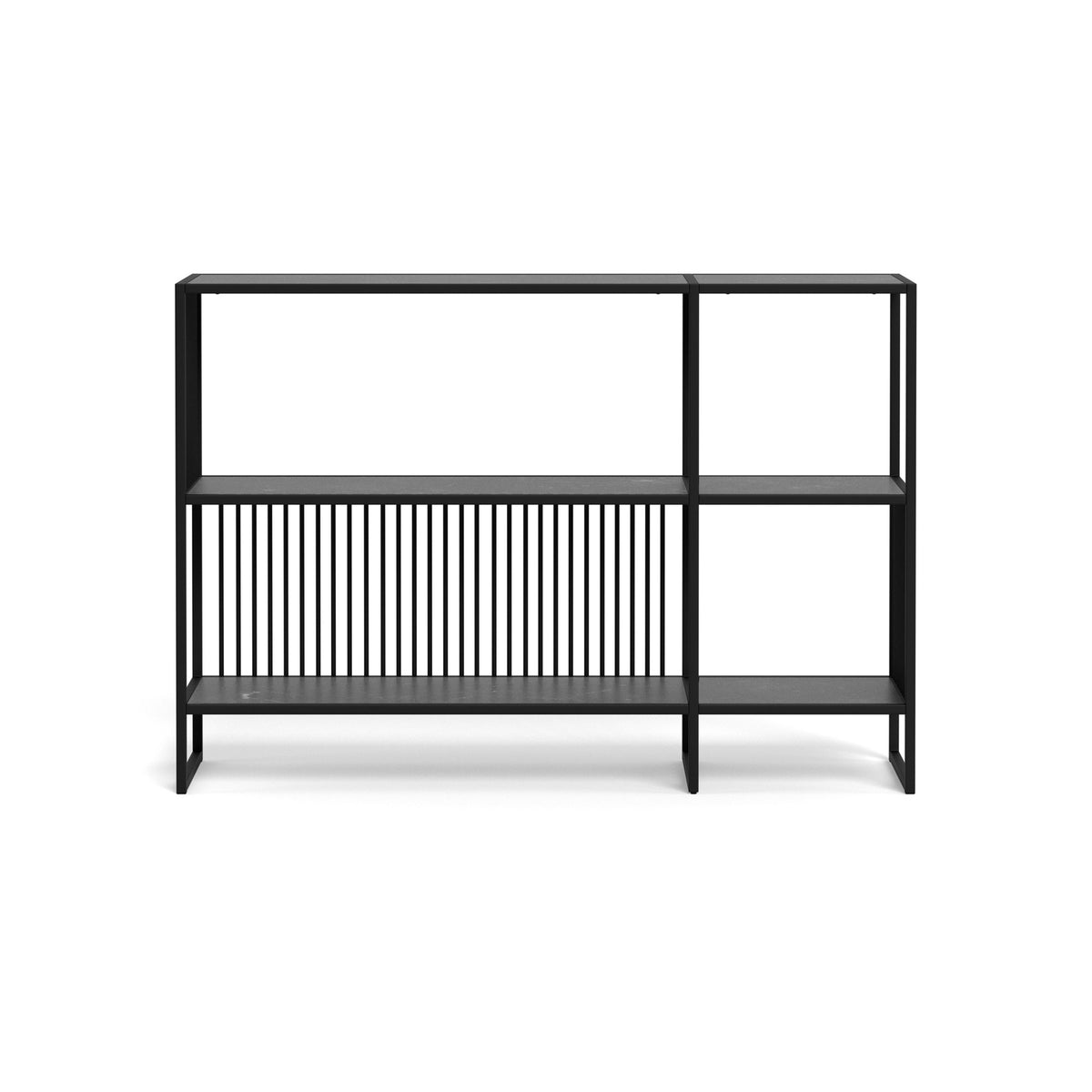 Cella Bookcase 120x83 with a Black Marble Effect, Modern Style – front view