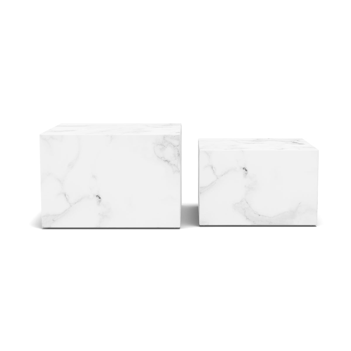 Quadrato Set of Two Coffee Tables, Modern Organic Style – front view