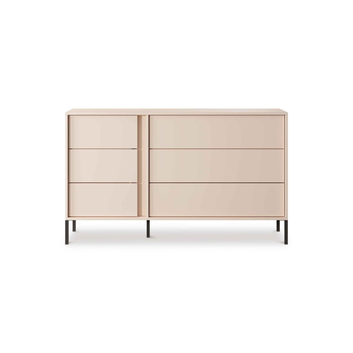 Dust Chest of Drawers 137x81 with 6 Drawers, Minimalist Style – front view