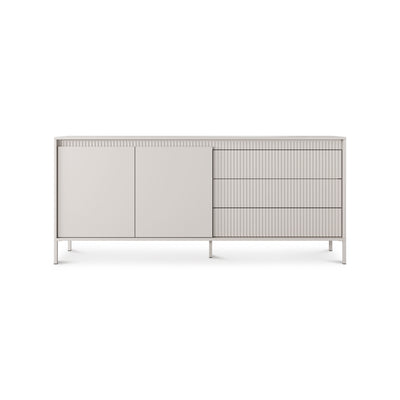 Senra Sideboard with Doors and Drawers 187x81, Japandi Style – front view