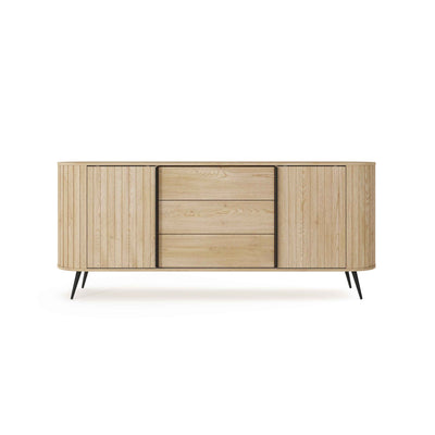 Llovia Sideboard with Sliding Doors and Drawers 196x82, Modern Style