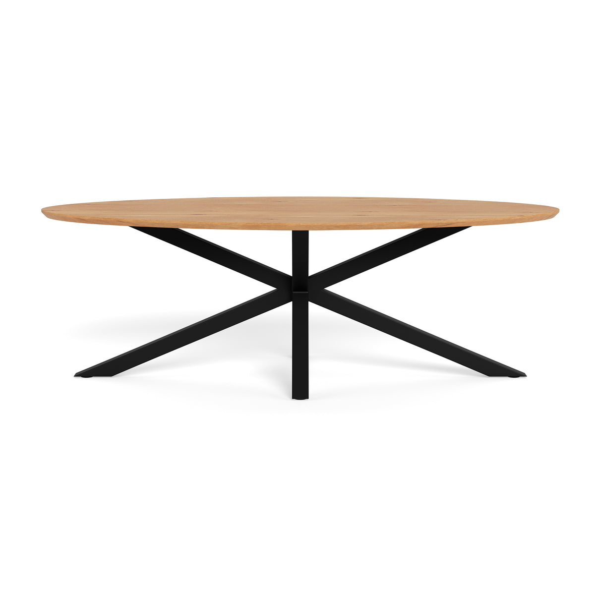 Surfo Large Oval Dining Table 220x76 cm, Industrial Style – front view